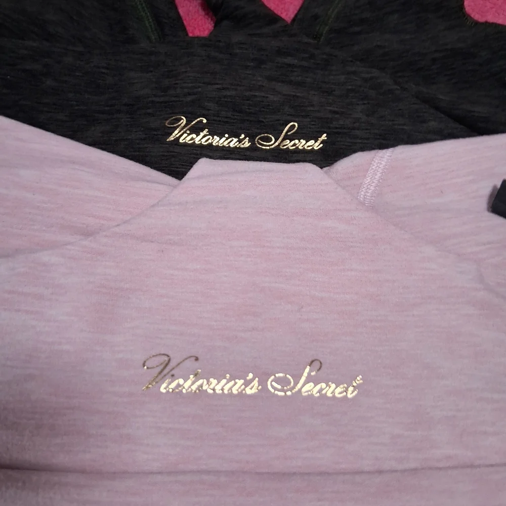 Victoria's Secret Women Sports Bra Pink and Gray Front Twist Set (2) L
